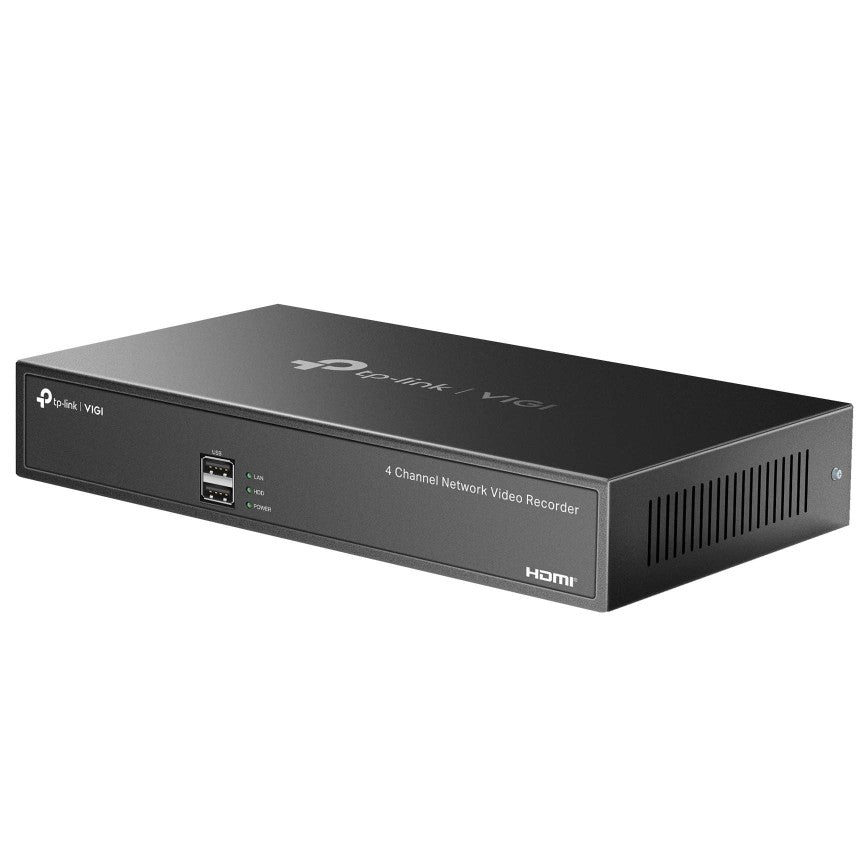 TP-Link VIGI NVR1004H 4 Channel Network Video Recorder — 24/7 Recording Up to 6TB Remote Monitoring (HDD Not Included)