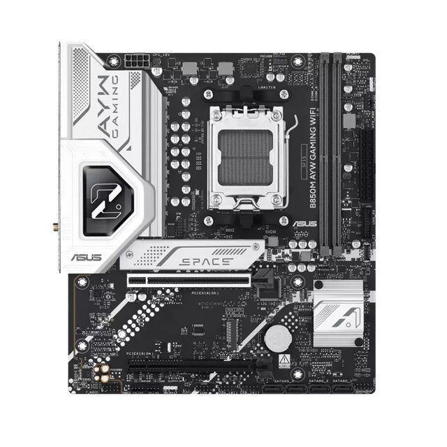 ASUS B850M AYW GAMING WIFI Micro-ATX AMD AM5 Motherboard 2x DDR5 128GB 8200MHz PCIe 5.0 2x M.2 Wi-Fi 6 2.5GbE USB