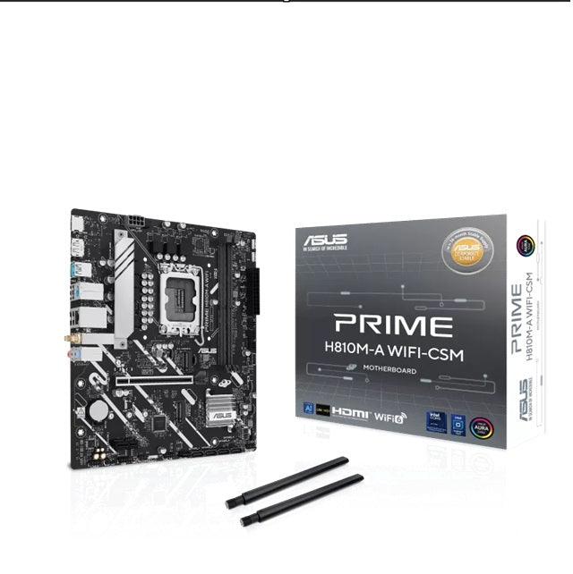ASUS PRIME H810M-A WIFI-CSM Micro-ATX Intel H810 LGA1851 Motherboard — DDR5 Wi-Fi 6 Dual M.2 PCIe 4.0