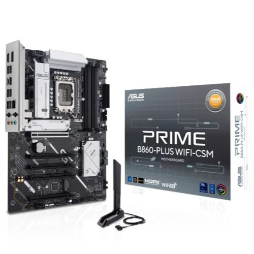 ASUS PRIME B860-PLUS WIFI-CSM ATX Intel B860 LGA1851 Motherboard — DDR5 Wi-Fi 6E Dual M.2 4xSATA