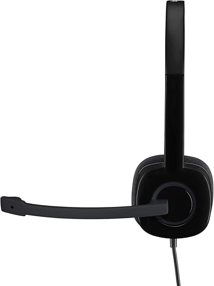 Logitech H151 Stereo Headset Light Weight Adjustable Headphone with Microphone 3.5mm jack In-line audio controls Noise-cancelling