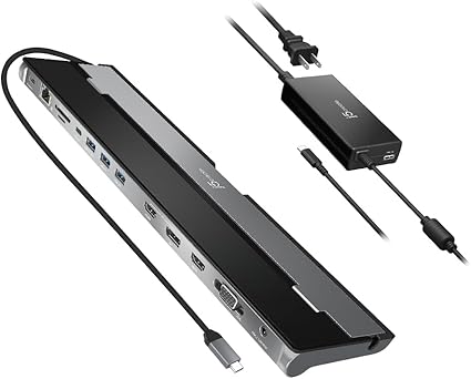 j5create JCD543 USB4 Thunderbolt 4 Triple Display Docking Station with 100W PD