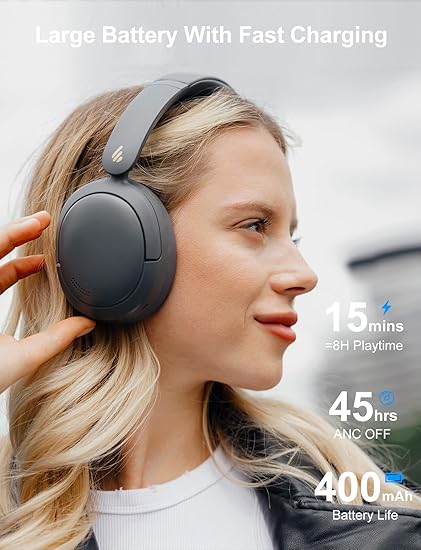 EDIFIER W800BT PLUS Bluetooth Over the Ear Wireless Headphone Black - Wireless BT 5.1/Long 50hr Battery Life/40mm Drivers