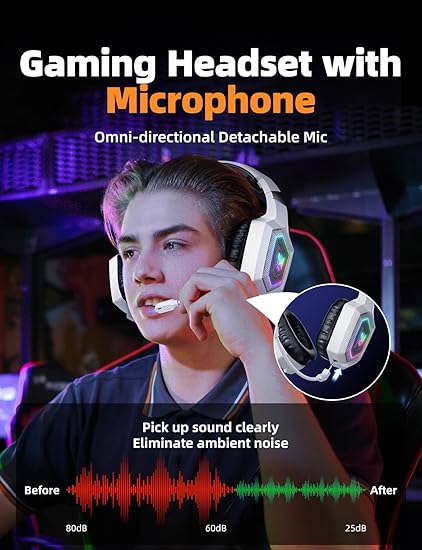Stereo Gaming Headset for PS4 PS5 Xbox RGB 7.1