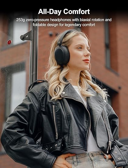 EDIFIER W800BT PLUS Bluetooth Over the Ear Wireless Headphone Black - Wireless BT 5.1/Long 50hr Battery Life/40mm Drivers