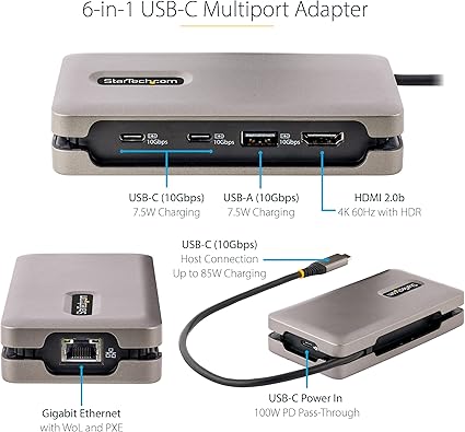 StarTech 10-in-1 USB-C Laptop Dock with 4K HDMI 60Hz