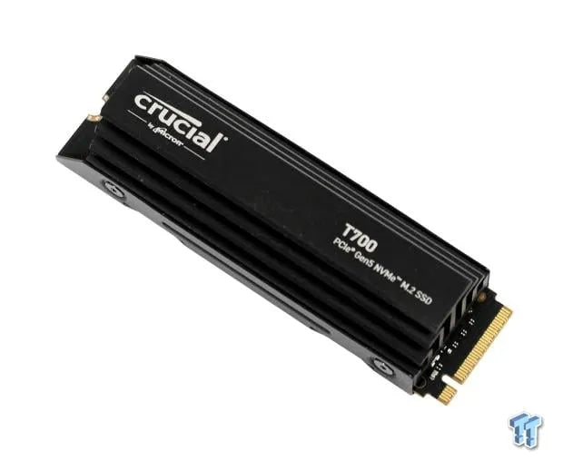 Crucial T700 4TB M.2 2280 PCIe Gen5 NVMe SSD with Heatsink — 12400MB/s Read 11800MB/s Write 2400TBW 5YR