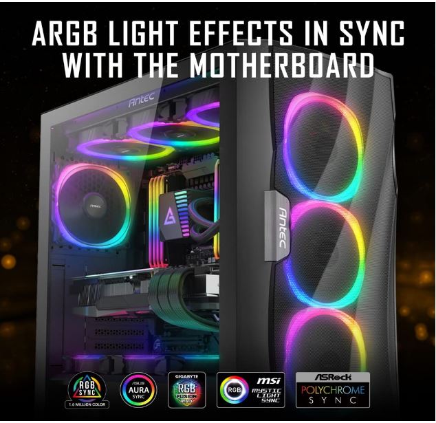 Antec Fusion 3-Pack 120mm ARGB PWM HB Fans with ARGB