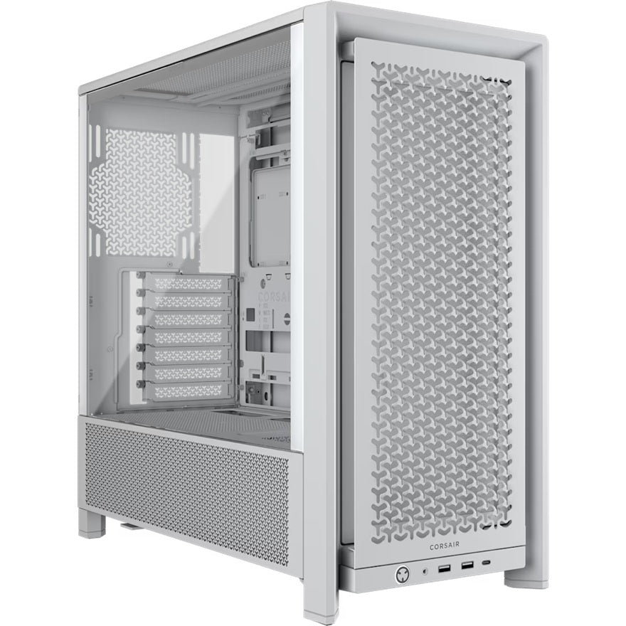 Corsair FRAME 4000D White ATX Modular Mid-Tower Case GPU 430mm CPU 170mm 360mm Radiator USB-C Audio