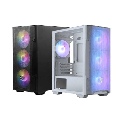 MSI MAG FORGE M100R White Micro-ATX Case USB 3.2 Audio 4x PCI-E Slots 2x 2.5" 2x 3.5" Bays