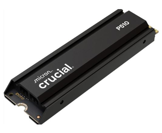 Crucial P510 2TB M.2 2280 PCIe Gen5 NVMe SSD with Heatsink — 10000MB/s Read 8700MB/s Write 5YR