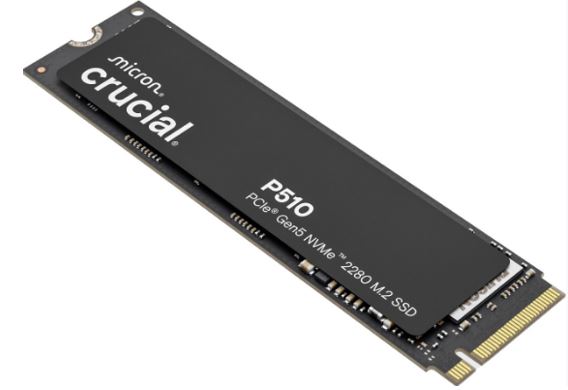 Crucial P510 2TB M.2 2280 PCIe Gen5 NVMe SSD — 10000MB/s Read 8700MB/s Write 5YR