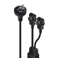 Misc 2m Aus 3 Mains Plug to 2 X IEC