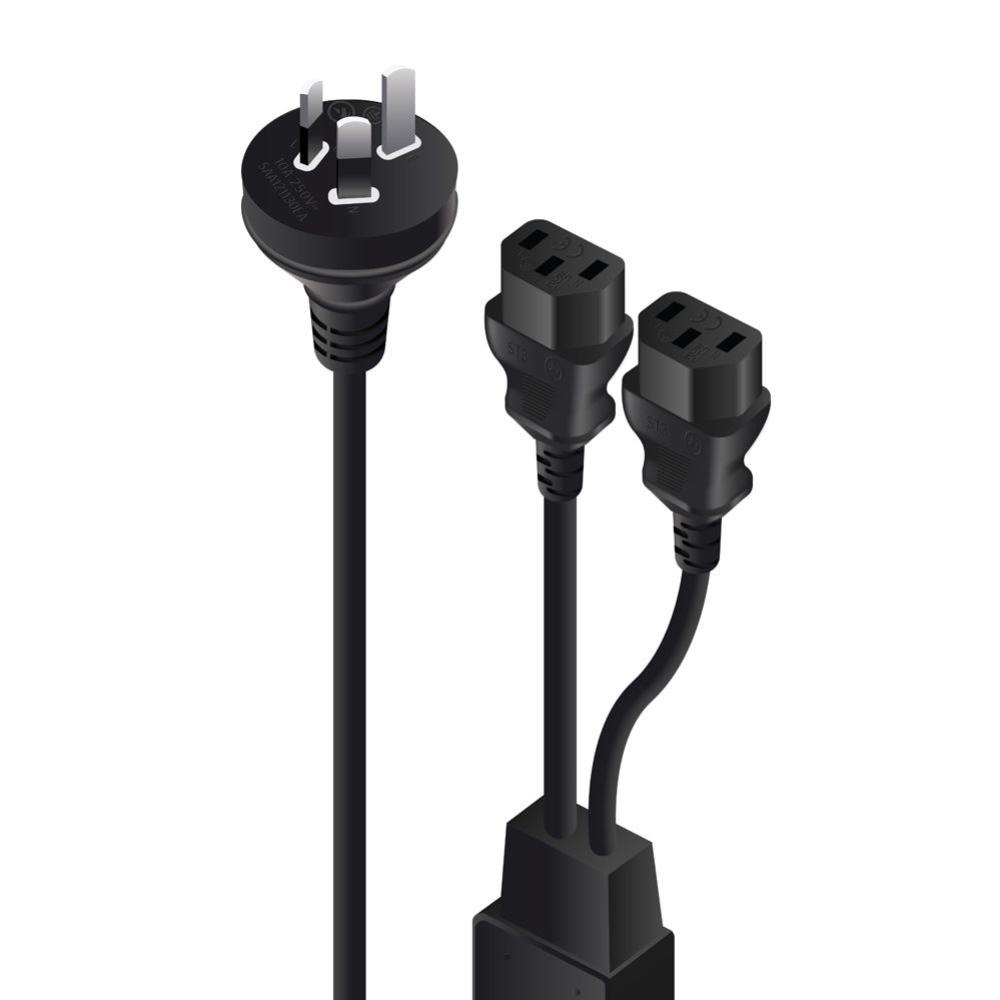 Misc 2m Aus 3 Mains Plug to 2 X IEC