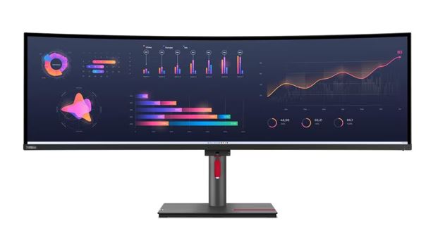 Lenovo ThinkVision P49W-30 49" Dual QHD Curved IPS Monitor 5120x2160 21:9 Height Adjust DP HDMI Thunderbolt 4 USB-C LAN