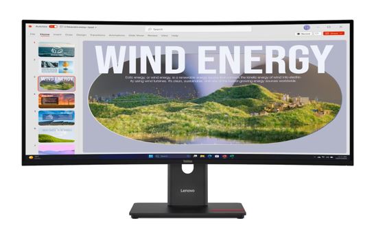 Lenovo ThinkVision T34WD-40 34" WQHD 120Hz 1500R Curved Monitor 3440x1440 21:9 USB-C Dock 100W PD DP HDMI LAN