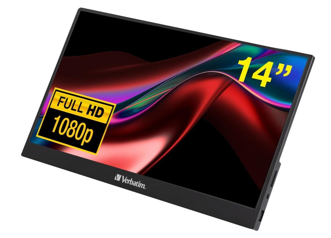 Verbatim 14" FHD Touch IPS Portable Monitor 1920x1080 60Hz HDMI USB-C Capacitive Touch HDR