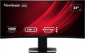 ViewSonic VG3419C-2 34" WQHD 120Hz 1500R Curved Docking Monitor KVM USB-C 65W RJ45 DP HDMI sRGB 121%