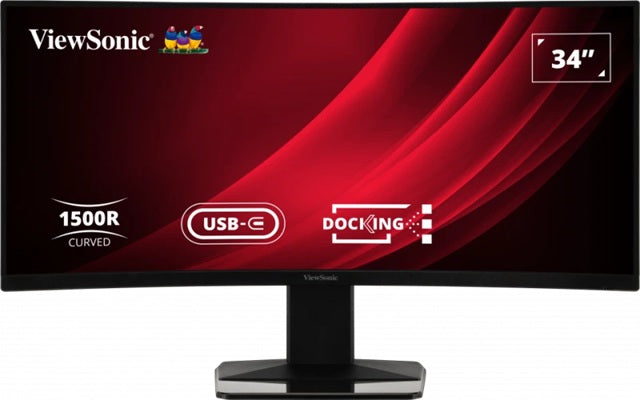 ViewSonic VG3419C-2 34" WQHD 120Hz 1500R Curved Docking Monitor KVM USB-C 65W RJ45 DP HDMI sRGB 121%