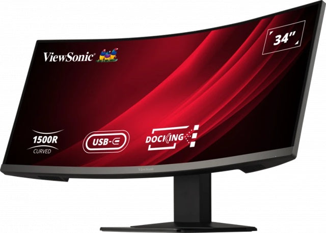 ViewSonic VG3419C-2 34" WQHD 120Hz 1500R Curved Docking Monitor KVM USB-C 65W RJ45 DP HDMI sRGB 121%