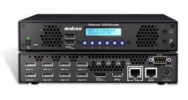 Matrox Maevex 6150 Quad 4K AV-over-IP Encoder. Ex-Demo Stock. 3 YR WTY