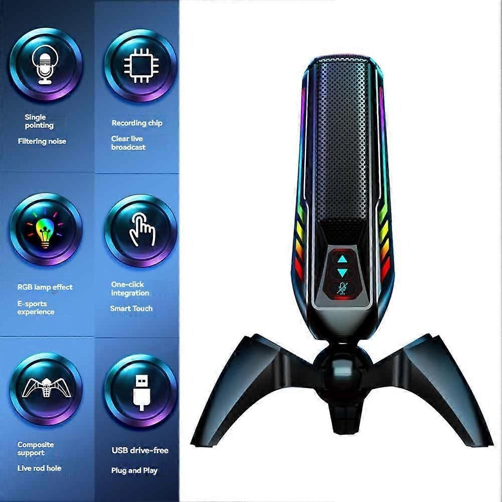 USB Gaming Microphone - Plug-and-Play Computer Condenser Mic