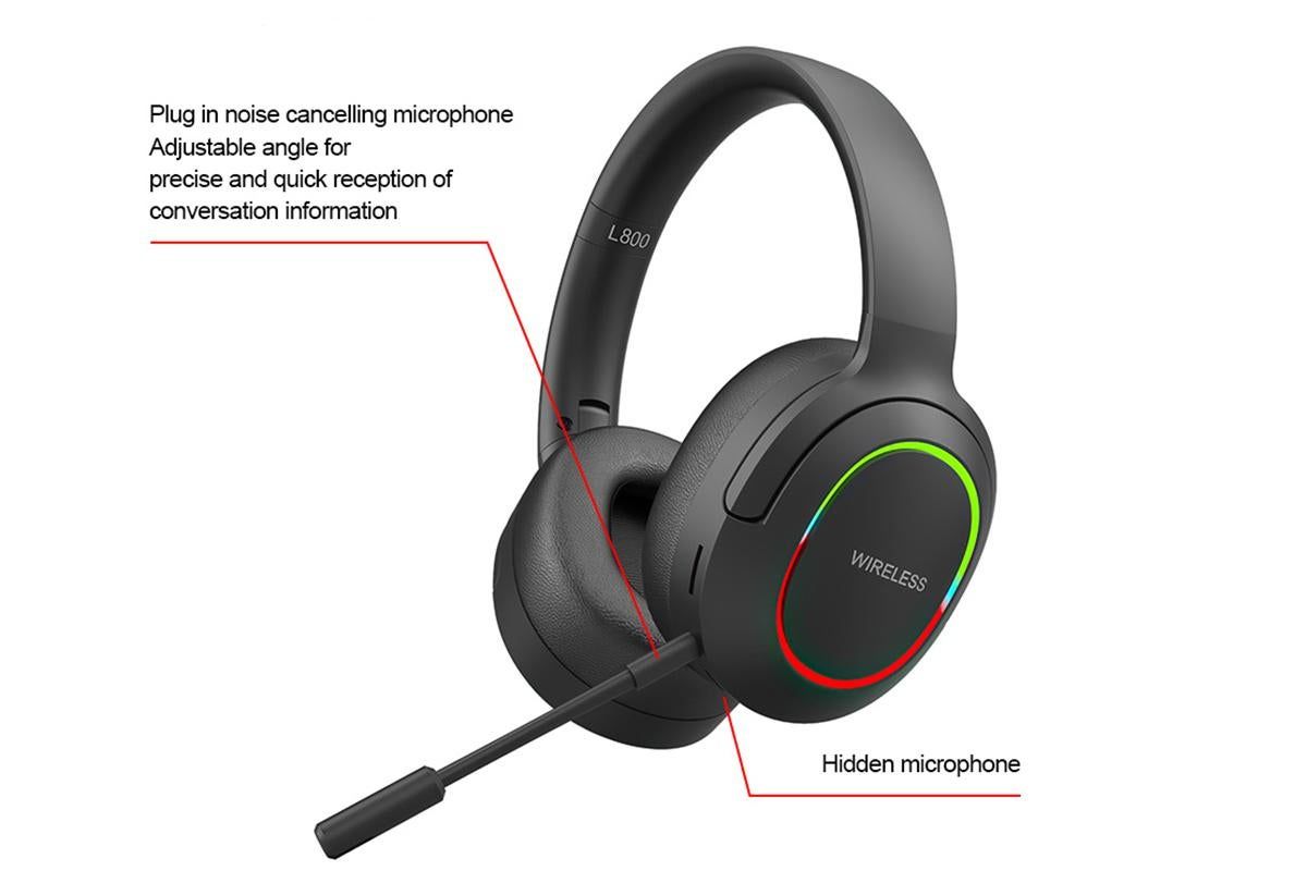 Wireless Gaming Headset Headphone with Microphone Volume - Black