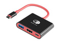 3-in-1 Portable TV Dock with 4K HDMI USB 3.0 100W Travel Adapter Dock for Nintendo Switch OLED TV Docking Station -Black&Red