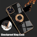 Black Luxury Shockproof Silicone Ring Case Stand Cover for iPhone 14 13 12 Pro Max - iPhone XR