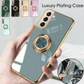 Dark Green Shockproof Ring Holder Case Cover for Samsung S22 Ultra S22 Plus Note 20 - Samsung Galaxy A32 5G