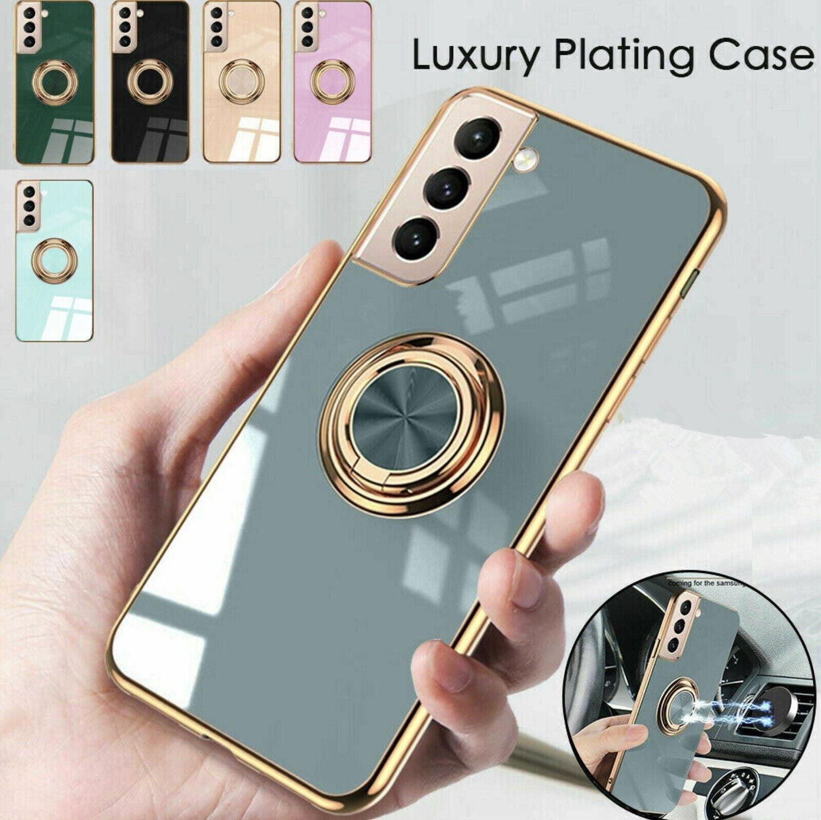 Dark Green Shockproof Ring Holder Case Cover for Samsung S22 Ultra S22 Plus Note 20 - Samsung Galaxy A32 5G
