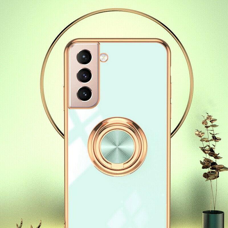 Dark Green Shockproof Ring Holder Case Cover for Samsung S22 Ultra S22 Plus Note 20 - Samsung Galaxy A32 5G
