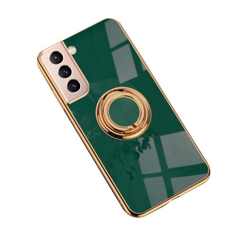 Dark Green Shockproof Ring Holder Case Cover for Samsung S22 Ultra S22 Plus Note 20 - Samsung Galaxy A32 5G
