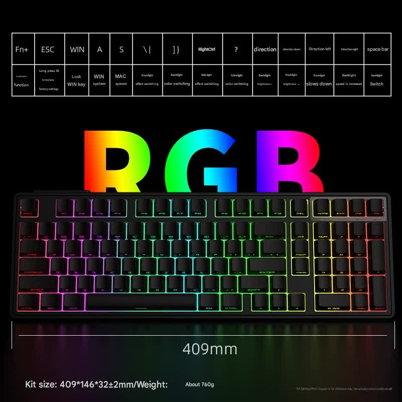 Tri-Mode RGB Mechanical Gaming Keyboard - 102-Key, Hot-Swappable, 4000mAh Battery, 5-Layer Sound Dampening(Rouge on white)