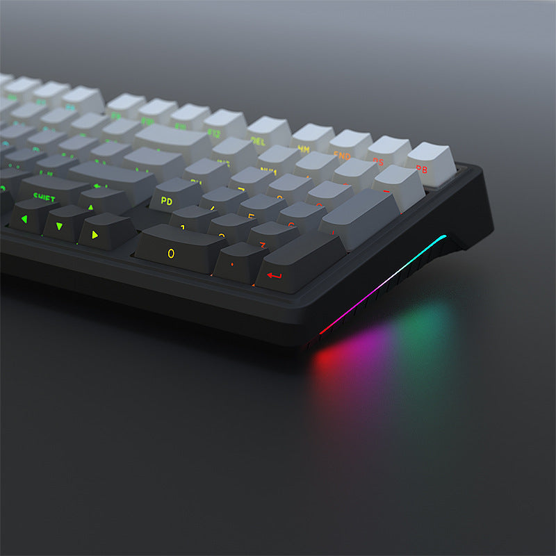 Tri-Mode RGB Mechanical Gaming Keyboard - 102-Key, Hot-Swappable, 4000mAh Battery, 5-Layer Sound Dampening(Rouge on white)