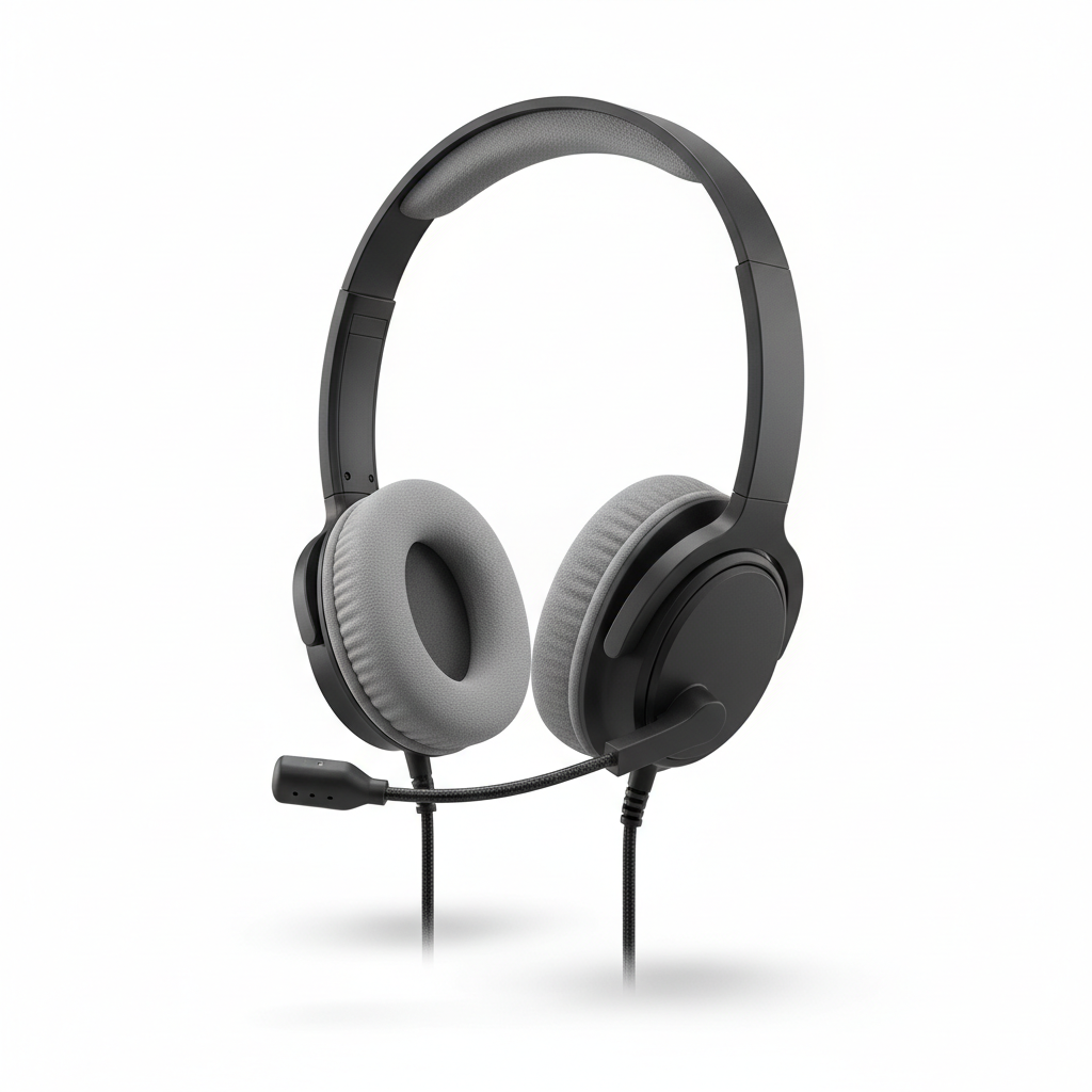 Headset with microphone for office and gaming