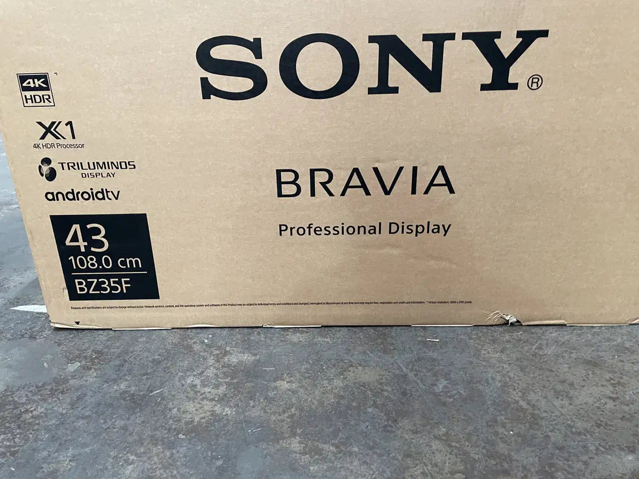 Sony Bravia BZ35F 43" Pro Display. Carton Damaged Stock, 3 Year Warranty